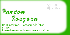 marton koszoru business card